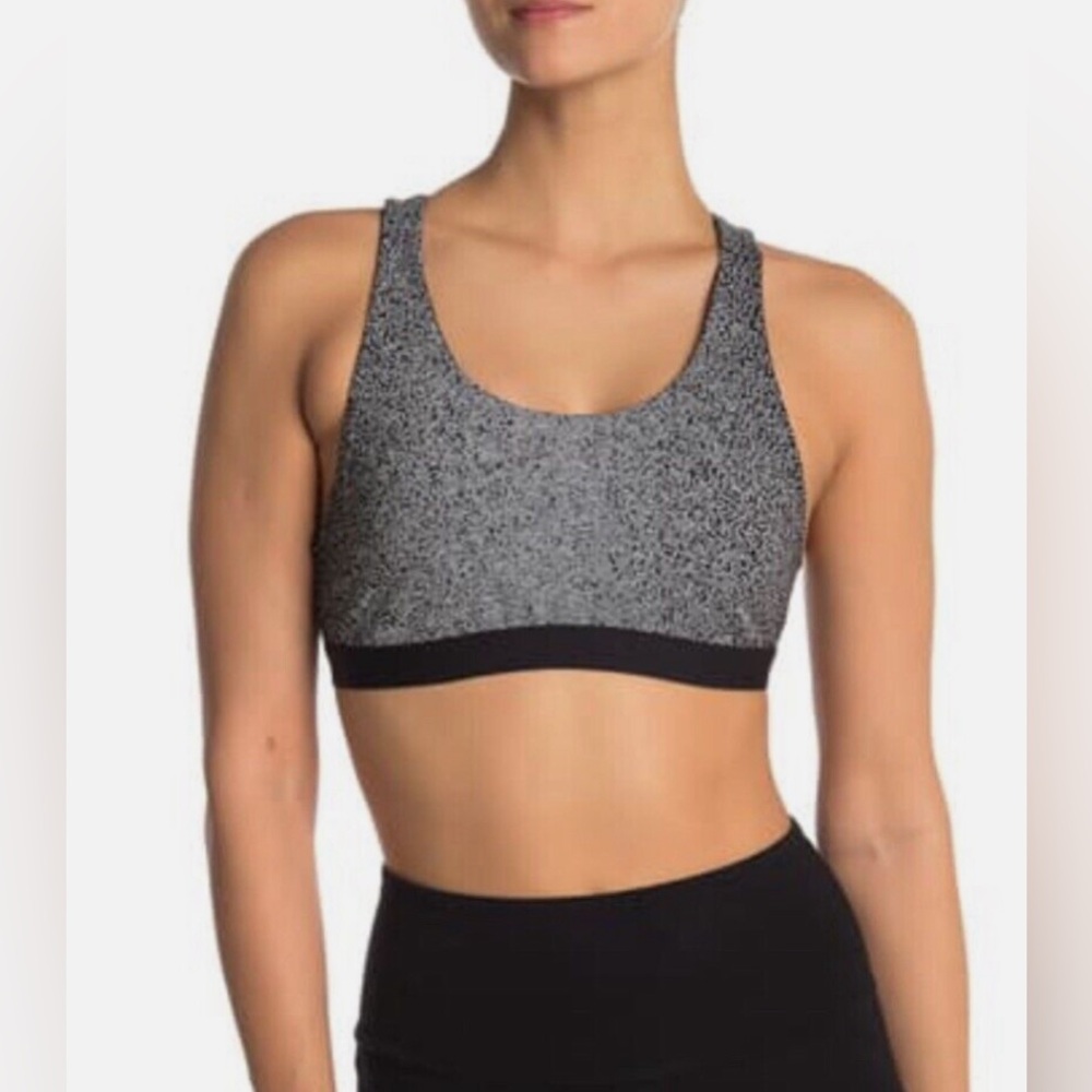 Koral Tax Power Workout Fitness Sports Bra in Scatter Black/Gray - Small